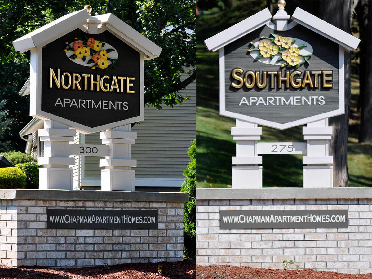 Northgate and Southgate entrance signs