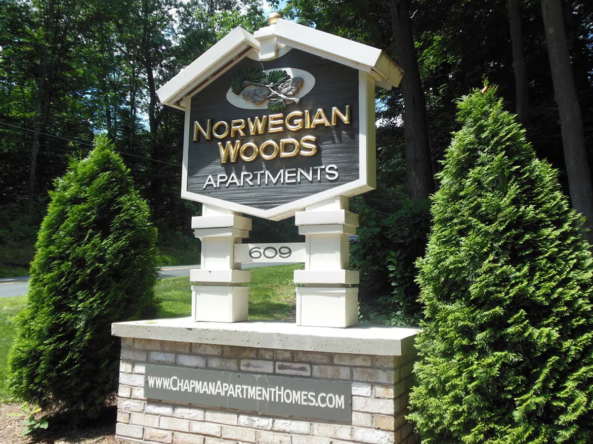 Norwegian Woods Entrance Sign